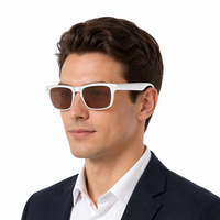 Lunettes Intelligentes Blanches avec Traduction IA, Audio, Assistant Vocal, Enregistrement de Réunions et Musique Sans Fil