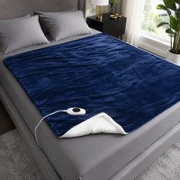 Surmatelas chauffant 50x60 pouces en flanelle et sherpa, couverture électrique à contrôle numérique, sûre et chaude, vente en gros directe usine