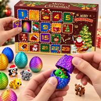 En stock Calendrier de l'Avent de Noël 24 jours avec jouets Squishy, Boîte mystère Squishy Dumpling à remontée lente, Jouet anti-stress Fidget, Coffret cadeau