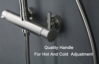 Ensemble bain-douche moderne en acier inoxydable, 2 fonctions, mitigeur chaud et froid, robinet de douche à effet pluie, pommeau de douche pour salle de bain