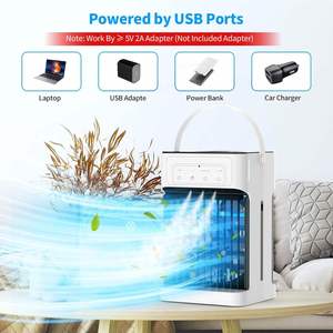 Portable USB <b>Mini</b> Air Cooler 3rd Gear Mobile Chiller for Office Dormitory Plastic Humidification Refrigeration Fan Low Noise - Product Image 4