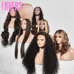 วิกผมแบบไม่ต้องใช้กาว พร้อมสวมใส่ ผมแท้จากอินเดีย 100% วิกผมแบบมีเชือกผูกด้านหน้า สำหรับผู้หญิงผิวสี วิกผมแบบ HD Lace บางเฉียบ วิกผมแบบไม่ต้องใช้กาว HD Lace เต็มศีรษะ - Product Image 5