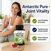 Capsules molles d'huile de krill antarctique OEM - Prix compétitif - Astaxanthine Halal - Soutien articulaire - Huile de poisson -3 EPA DHA - Gélules de krill