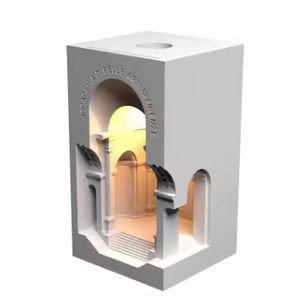 Mesa Esquinera Contemporánea Estilo Floreciano con Lámpara y Apliques de Yeso Creativos Integrados para Sala de Estar - Product Image 5