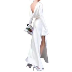 Robe de soirée élégante pour femmes, robe longue à dos nu et manches longues, robe de fête - Product Image 4