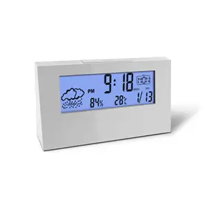 RTSデジタルlcdウェザーステーションアラーム時計温度と湿度