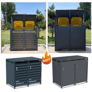 <span class=keywords><strong>Poubelle</strong></span> extérieure 120L/240L avec couvercle verrouillable, en acier galvanisé, sur roulettes, <span class=keywords><strong>pour</strong></span> la gestion des déchets - Product Image 5