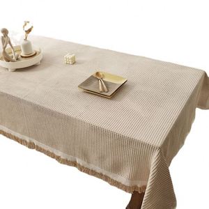 Mantel de lino y algodón con diseño de gofre japonés, cubierta antipolvo de color liso para mesita de noche, tapete para café, mantel para puesto. - Product Image 1