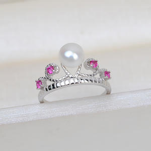 แหวนเงินแท้ S925 ดีไซน์มงกุฎ ปรับขนาดได้ 4-6 ไซส์ ฝังมุก งาน DIY โรแมนติก สำหรับผู้หญิง รุ่น 247 - Product Image 3