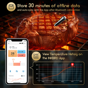 INKBIRD INT-11P-B 300ft Wireless Digital LED Meat Grilling <strong>Oven</strong> <strong>Thermometer</strong> with Two Probes BT 5.0 Smart Food <strong>Thermometer</strong> - Product Image 5