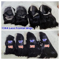 Promotion Letsfly Perruques Bob Lisses 10 12 14 16 Pouces, Perruques Frontales en Dentelle 13x4, Densité 180%, Cheveux Humains 100%, Mèches Disponibles