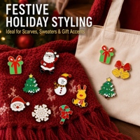 Épingles personnalisées en émail dur, badges métalliques de Noël, sapin, Père Noël, flocon de neige, cloche, renne, épingles de revers pour les fêtes de fin d'année, souvenirs de fête