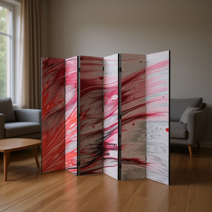 Custom Abstract Printed 6-Panel Folding Screen Room Divider Steel <b>Frame</b> Indoor Outdoor Decorative Partition - Product Image 2