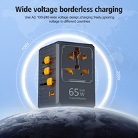 Adaptador de Enchufe Universal de Carga Rápida HST Global Travel 10A con 2 Puertos de Salida USB-A y 2 USB-C, Sin Conexión a Tierra, para Uso Hospitalario, 100-240V