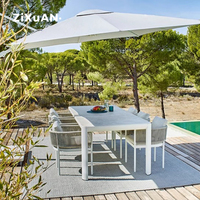 Chaises de jardin d'hôtel, mobilier de patio extérieur en rotin, ensemble table et chaises de salle à manger pour 6 personnes, chaise moderne, tabouret de bistrot