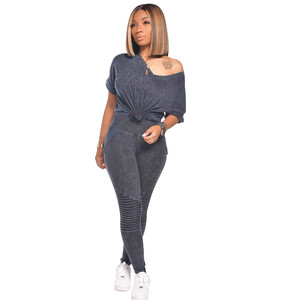 Las mujeres 2020 mono de las mujeres Plus tamaño mameluco manga corta hendidura Patchwork mono 2 piezas de <span class=keywords><strong>mujer</strong></span> - Product Image 1