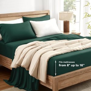 Parure de lit de luxe en bambou rafraîchissant, drap-housse 300TC à poches profondes de 16 pouces, vente en gros - Product Image 5