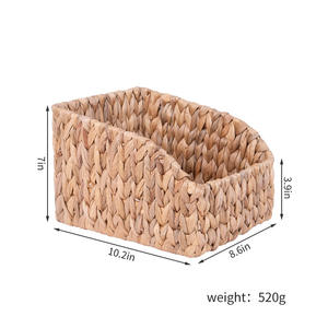 Panier de rangement rectangulaire en paille tressée fait main Bobai, organisateur d'épices de cuisine, conteneur alimentaire de bureau, type sur pied 0917 - Product Image 4