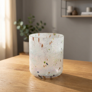 Pot à bougie en verre terrazzo, bougie parfumée à la cire de soja, porte-bougie rond transparent, récipient votif pour la décoration de la maison - Product Image 2