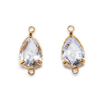 Rétro fait à la main bricolage émeraude Micro-incrusté Zircon pendentif à breloque en acier inoxydable carré larme pendentif accessoires bijoux de mode