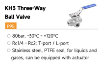 Válvula de Bola de Tres Vías de Acero Inoxidable EAGLE, Puerto L, Puerto T, BSP, para Líquidos, Gas y Aceite