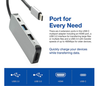 Computadora tipo C Hub 4 en 1 USB C Hub