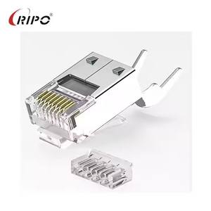 Cat5e/Cat6 <b>Shielded</b> RJ45 Connector 8P8C Gold-Plated for FTP STP <b>Ethernet</b> <b>Cable</b> with Spline Insert - Product Image 6