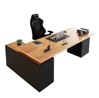 Tabela de madeira sólida estilo industrial, mesa de escritório e cadeira combinação, vendas diretas de fábrica