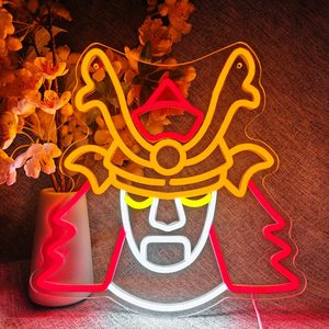 Letrero de neón de samurái japonés. Decoración de pared. Señales de neón LED regulables Hombre Cueva Sala de juegos Karate Hall Sushi <span class=keywords><strong>Restaurante</strong></span> Luces de neón personalizadas - Product Image 1
