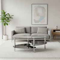 Ensemble de tables basses en verre nordique, tables de salon de luxe, design moderne
