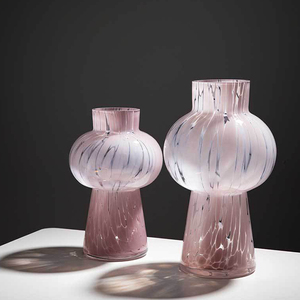 <span class=keywords><strong>Vase</strong></span> à fleurs <span class=keywords><strong>en</strong></span> <span class=keywords><strong>verre</strong></span> <span class=keywords><strong>rose</strong></span> moderne de conception nouvelle pour mariage, couleur et logo personnalisés, taille moyenne, décoration de table - Product Image 4