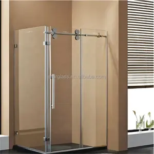 Wholesale Price Frameless Shower Room Stainless Steel Double Sliding Tempered Glass Shower Door