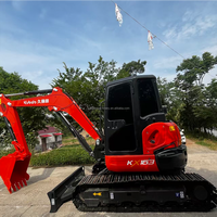 Excavatrice Kubota KX163 d'occasion, 95% neuve, d'origine japonaise, mini-excavatrice sur chenilles Kubota de 5,6 tonnes, haute performance pour la ferme