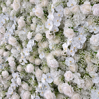 Panel Dinding Bunga Baby's Breath Putih untuk Dekorasi Latar Belakang Pernikahan, Acara, dan Pesta