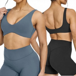 Custom Simple Front Logo Activewear Manufacturers Breathable Yoga High Quality Sportswear Fabric Gym Sports <b>Bra</b> - Product Image 3