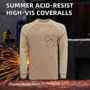 Summer Acid and <b>Alkali</b> Resistant Cotton Flame-Retardant Coveralls Overalls Workwear Crew Coveralls High-Visibility Coveralls - Product Image 2