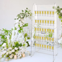 Présentoir mural de luxe en acrylique transparent à 5 niveaux, résistant à l'eau, pour verres à vin et verrerie à pied - Vente en gros usine