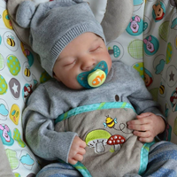 Poupée Reborn en Silicone Souple de 20 Pouces avec Veines Visibles, Jouet Bébé Réaliste en Silicone, Poupée Tendance pour le Commerce International Transfrontalier