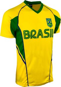 Maillot de football Brésil pour homme Icon Sports, tailles adultes, 100 % polyester, importé, manches courtes - Product Image 3