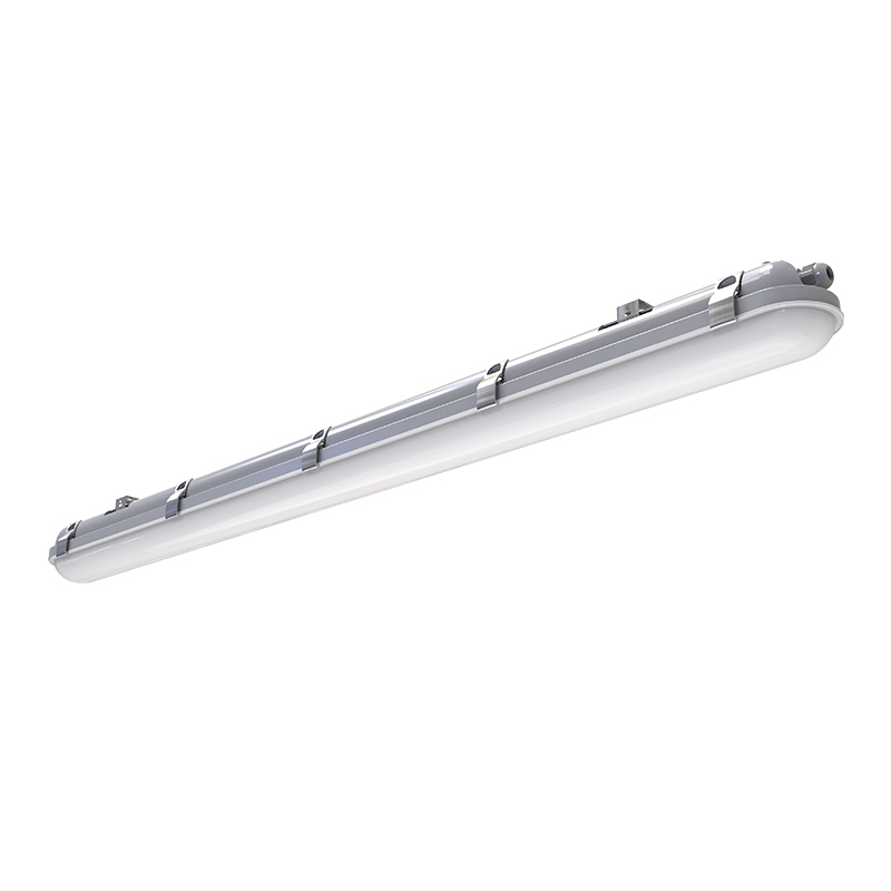 Vapor Tight 60W Linear LED Light IP66 IK10 Emergency Self Test 2700-6500K Battery Certified Ceiling Mount Light