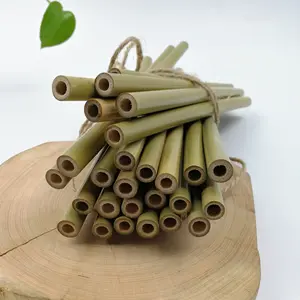 Ecologic Recyclable Organic Biodegradable Natural Bamboo Drink Straw With Laser Logo