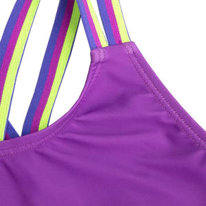 Costume da bagno con stampa Tie-Dye da bambina traspirante per adolescenti Bikini costumi da bagno con reggiseno Push-up e scollo senza spalline - Product Image 5