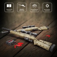 Fusil de sniper M24 de la série Star Castle XB24001-07, modèle de jouet en blocs de construction en plastique à petites particules pour enfants