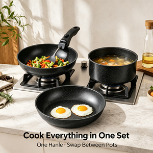 Juego de 5 Utensilios de Cocina Antiadherentes Sin PFOA, <span class=keywords><strong>con</strong></span> Mango Desmontable, Compatible <span class=keywords><strong>con</strong></span> Estufas de Inducción y Gas, Ollas y Sartenes <span class=keywords><strong>que</strong></span> Ahorran Espacio - Product Image 6