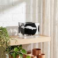 Vase cube transparent en acrylique pour fleurs fraîches, petit vase bloc en lucite pour décoration de table de salon, chambre d'hôtel, bureau