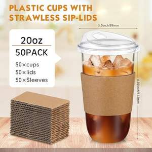 أغطية رشفة شفافة 18 أونصة للاستعمال مرة واحدة بقطر 90 من القهوة المثلجة للمشروبات الباردة - Product Image 3