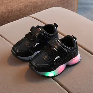 Zapatillas de deporte para niños, niños, niñas, zapatillas luminosas, suela blanda, zapatos deportivos para niños, zapatos Medios para Niños con luz Led