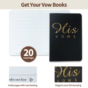 Cuadernos de Votos Matrimoniales Personalizados con Lámina Dorada, Libretas para la Ceremonia de Él y Ella, Diario de Votos para Novios - Product Image 3