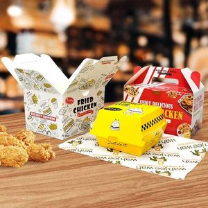 Caja de Embalaje Desechable para Alimentos, para Pollo Frito, Hamburguesas, Papas Fritas, Pollo Popcorn, en Existencia, Venta al por Mayor, No Plegable - Product Image 3
