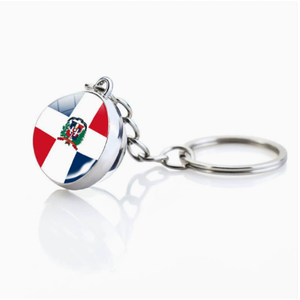 Porte-clés en métal avec drapeau de Sainte-Lucie, boule de verre suspendue, décoration, cadeau pour amis, accessoire tendance, livraison rapide. - Product Image 5